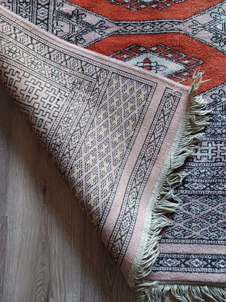 Alfombra lana roja multicolor