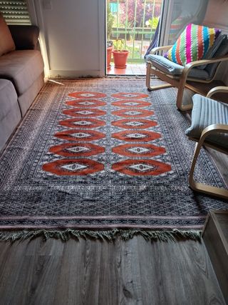 Alfombra lana roja multicolor