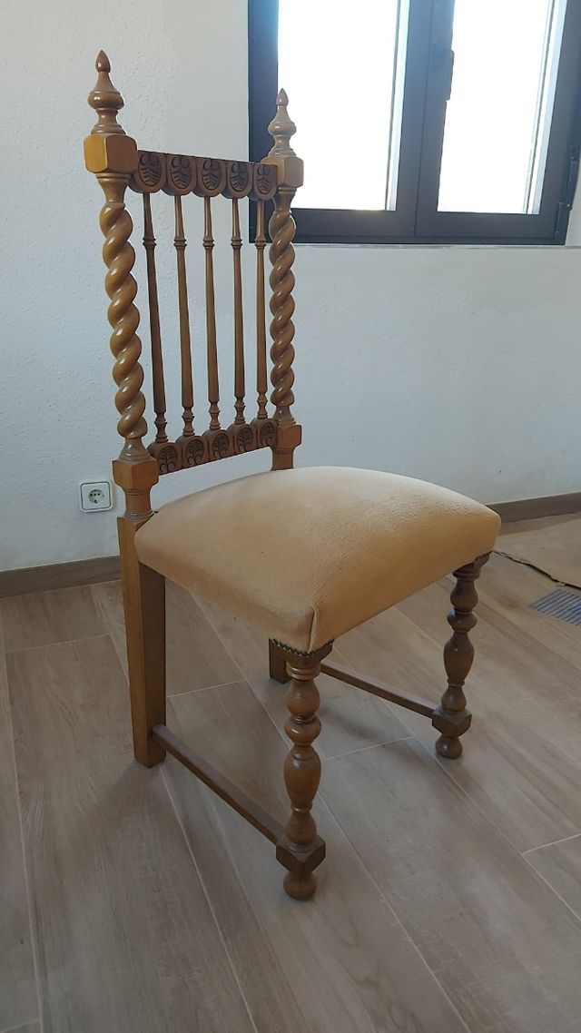 6 Sillas Madera Estilo Vintage