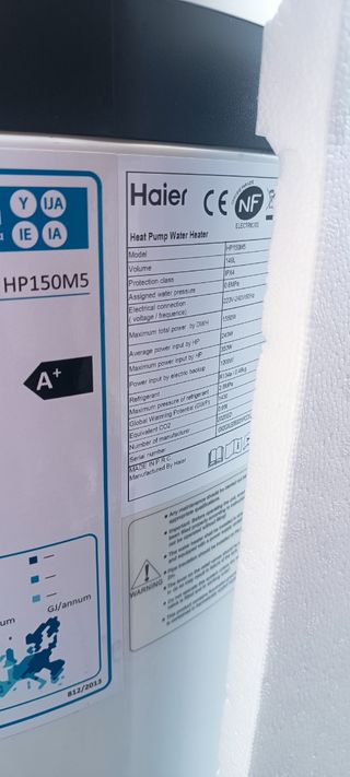 Aerotermia acs Haier - Bomba calor de 150L