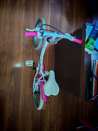 Bicicleta niña 16" blanca rosa