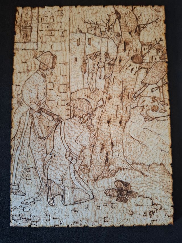 Pirografia: scontro Carabinieri banditi 1900