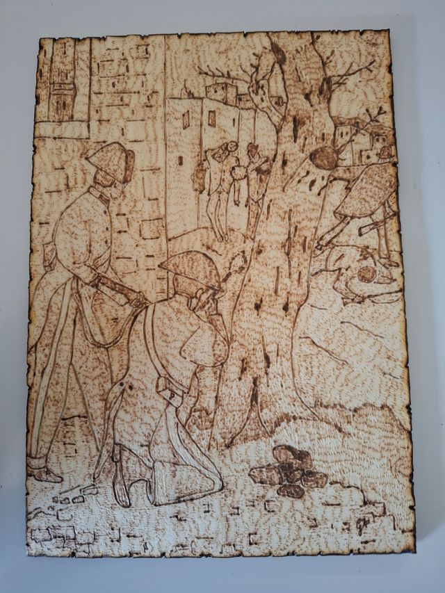 Pirografia: scontro Carabinieri banditi 1900