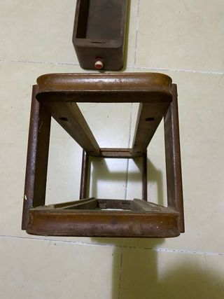 Caja y base máquina coser Singer antigua