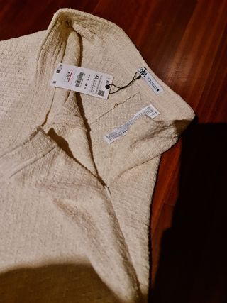 Falda midi Zara beige - Talla XL