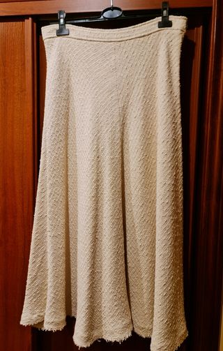 Falda midi Zara beige - Talla XL
