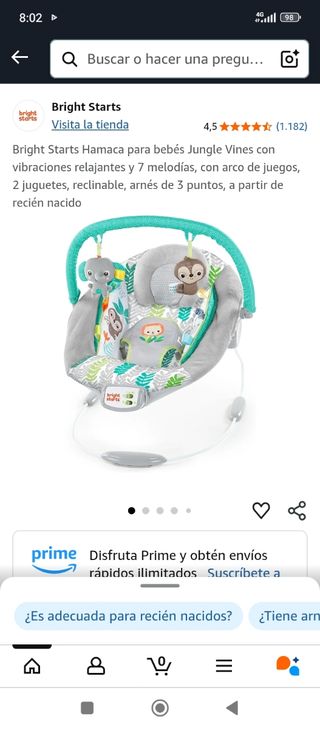 Hamaca bebé con arcos de juego