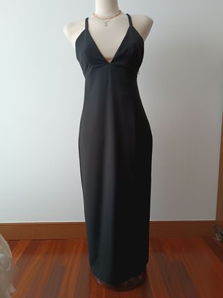 Vestido midi Zara negro