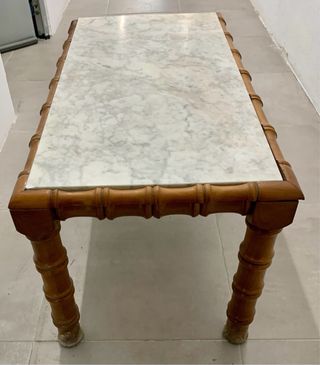 Mesa centro mármol y madera