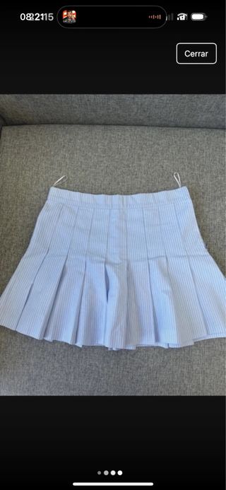 Falda plisada Zara azul claro