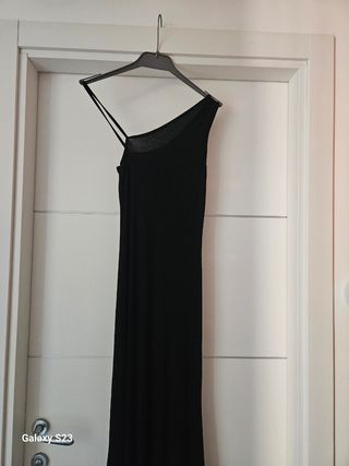 Vestito Lungo Nero Monospalla