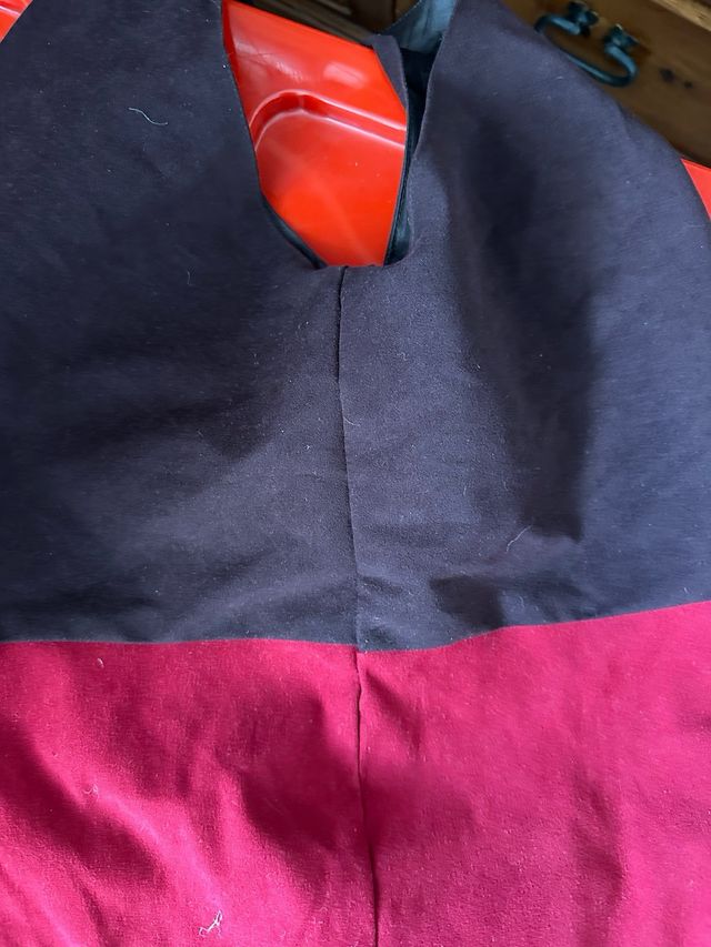 Bolso tela marrón y rojo sin MARCA CONOCIDA