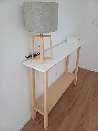 Consola recibidor blanco y natural