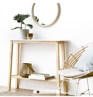 Consola recibidor blanco y natural