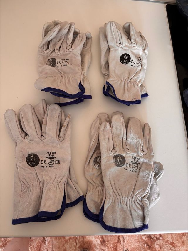 Guantes Piel Vacuno - 4 pares