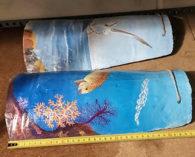 Tegole terracotta dipinte a mano