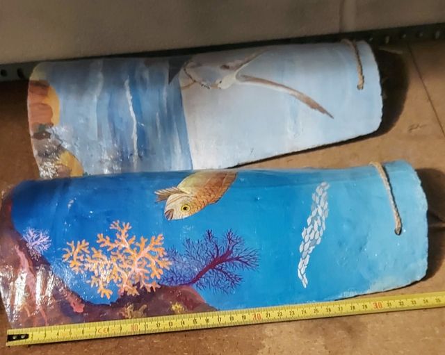 Tegole terracotta dipinte a mano