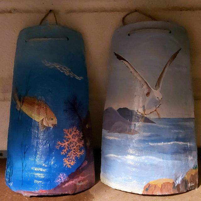 Tegole terracotta dipinte a mano