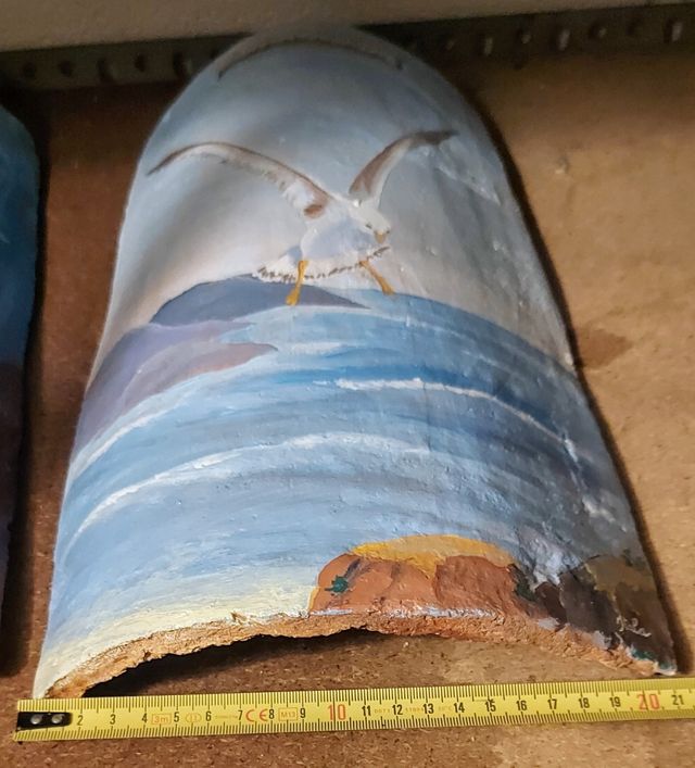 Tegole terracotta dipinte a mano