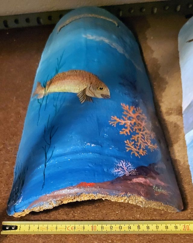 Tegole terracotta dipinte a mano