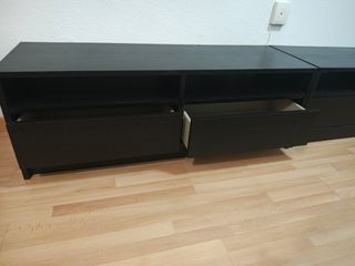 2 Muebles TV + Mesa Centro Negro + Mesa comedor