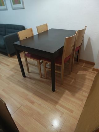 2 Muebles TV + Mesa Centro Negro + Mesa comedor