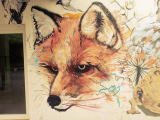 dibujo mural pared GRAFITI persiana deco hogar art