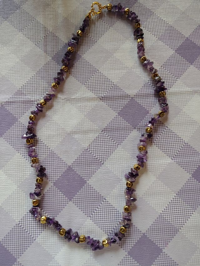 Collana e bracciale agata viola lungo 27cm