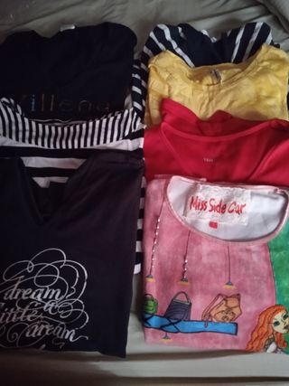 8 Camisetas manga corta - 7€