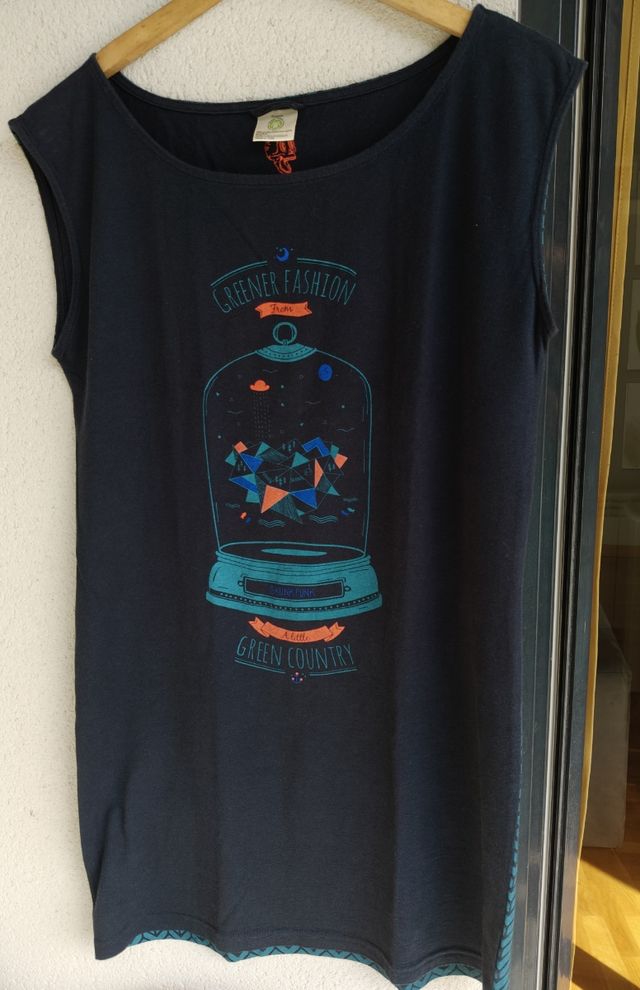 Vestido Skunfunk playero - Negro & Verde azulado