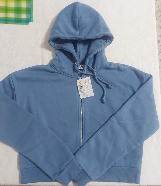 Sudadera con capucha azul - Talla S