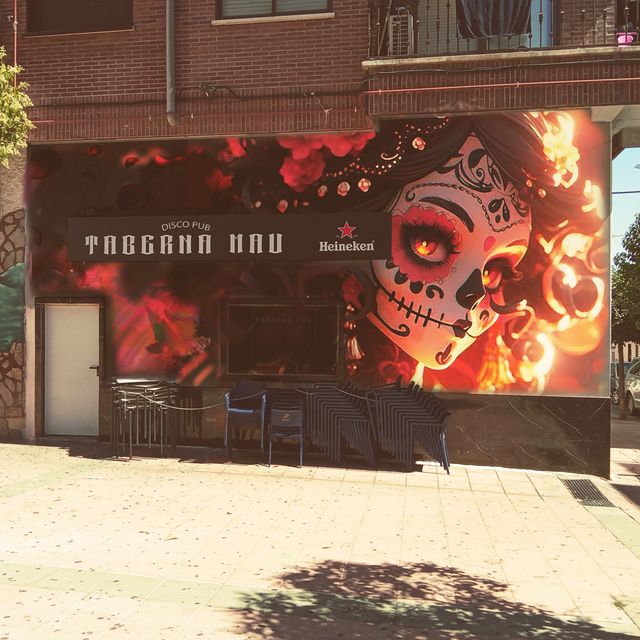 DIBUJO pared cierre persiana GRAFFITI deco mural