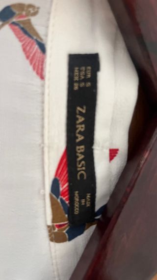 Camisa Zara blanca estampado pájaros