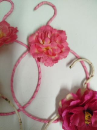 Perchas de tela | 5 perchas florales