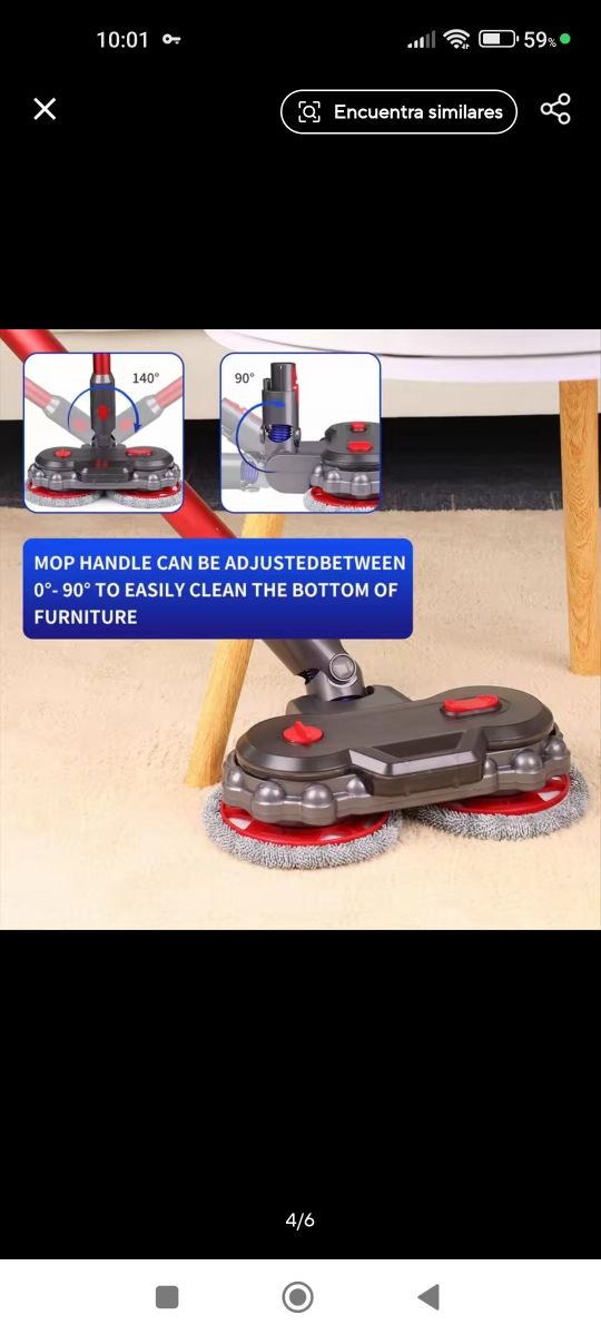 Cabezal fregona Dyson V10 Slim/V12 Slim