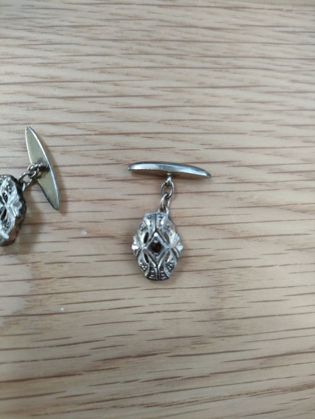 Gemelos Art Decó plata