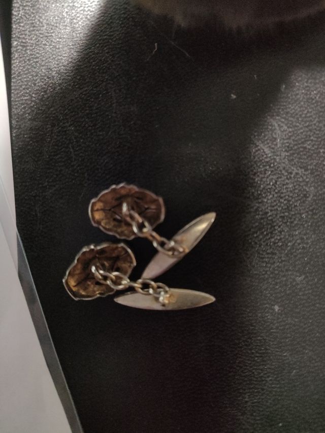 Gemelos Art Decó plata