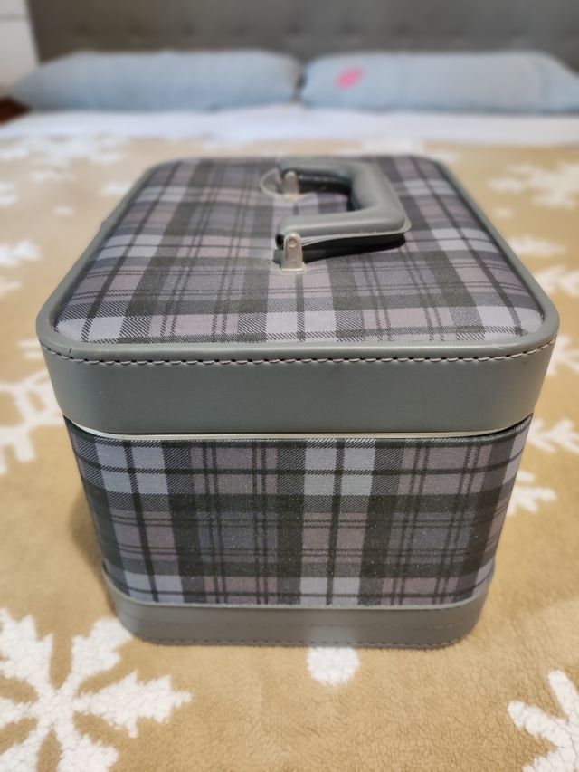 Beauty case vintage stile tartan