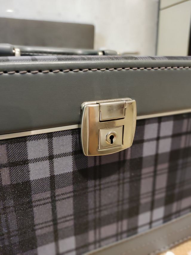 Beauty case vintage stile tartan
