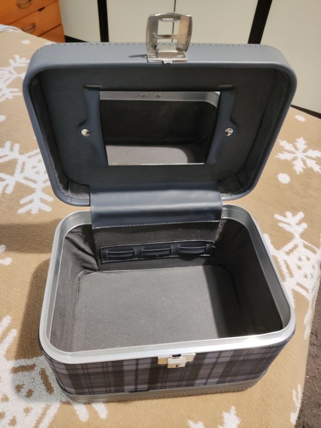 Beauty case vintage stile tartan