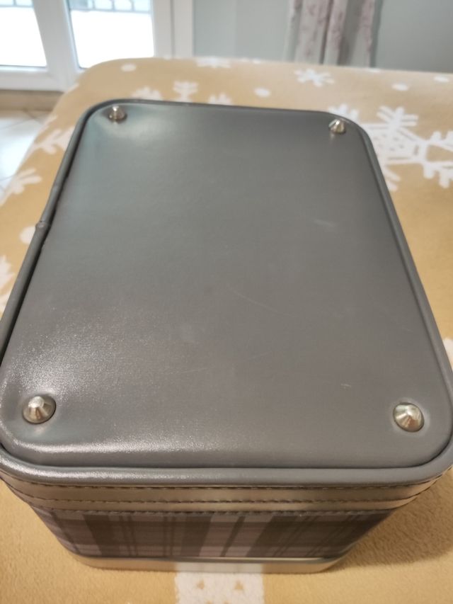 Beauty case vintage stile tartan