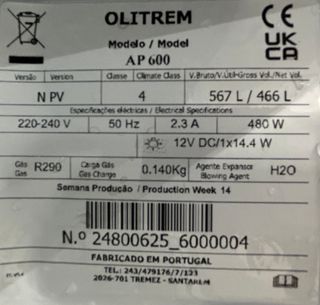 CONGELADOR VERTICAL - AP600