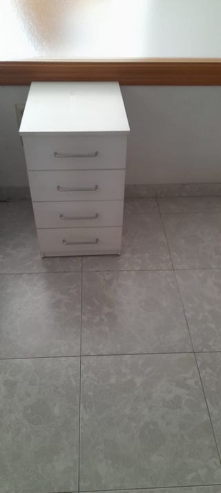 Cajonera blanca 4 cajones -madera-