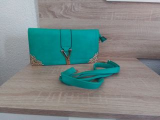Bolso fiesta verde dorado