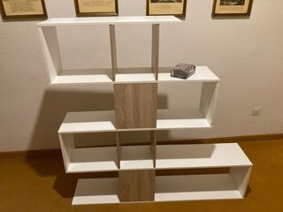 Estantería salón - Blanco & marrón