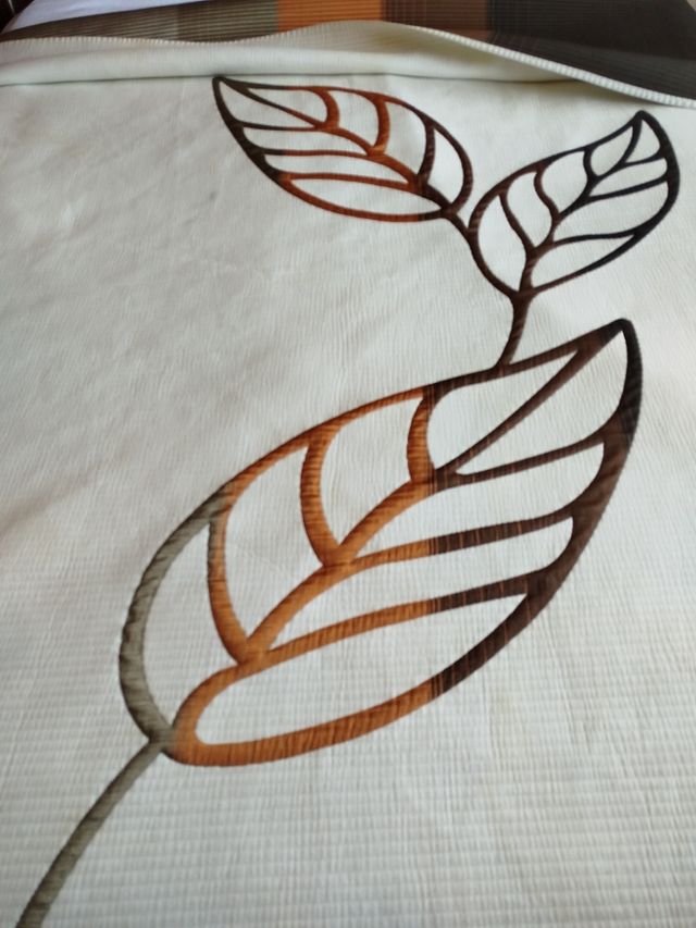 Colcha verano beige y marrón reversible,