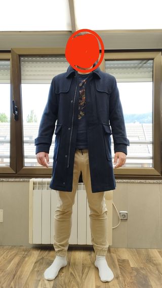 Abrigo lana Mango azul marino