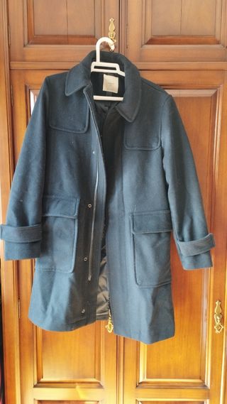 Abrigo lana Mango azul marino