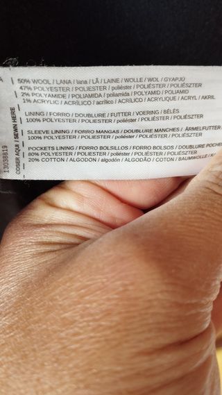 Abrigo lana Mango azul marino