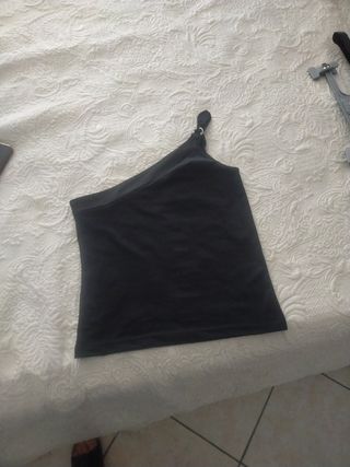 Top nero monospalla